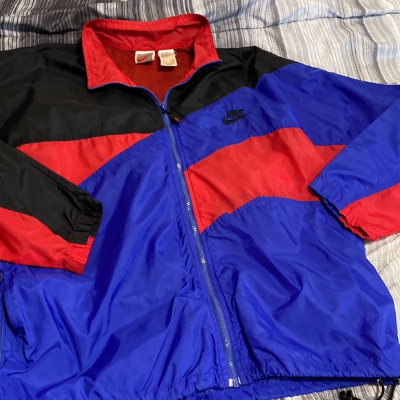 Nike athletic performance 90s jacket blue red embroidered logo, fast shipping - Picture 10 of 16